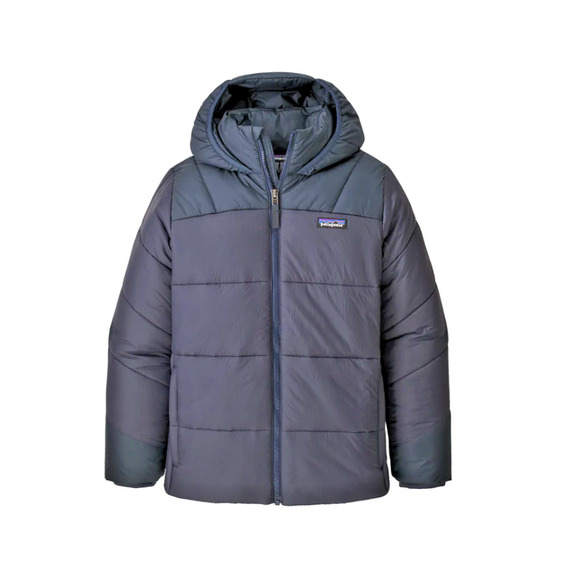 Patagonia Girls Synthetic Puffer Hoody Jacket Blue XL 14 Full-Zip Hoodie Pockets - Picture 1 of 11